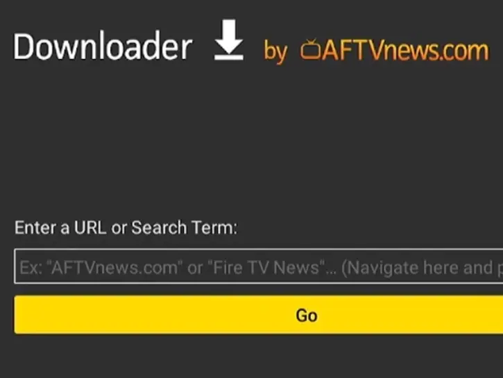 Campo para inserir um endereço no aplicativo Downloader